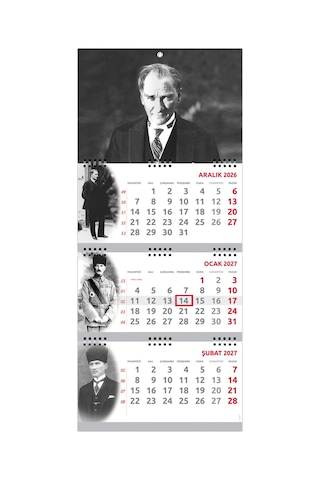 2027 Atatürk Gemici Takvimi Denizci Duvar Takvimi 33 x 77.5 CM
