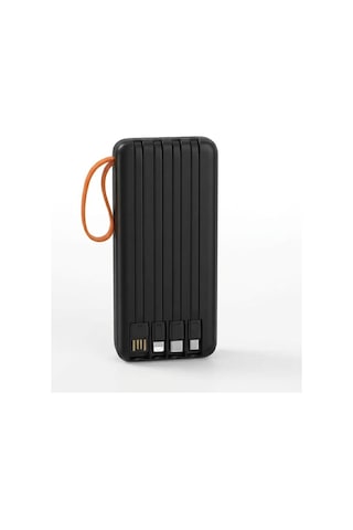 20000 Mah Yüksek Kapasiteli Powerbank Dahili Kablolu Dijital Göstergeli Taşınabilir Şarj Cihazı Sarı