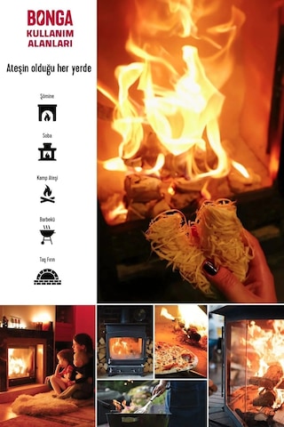 Mangal Ve Kömür Ateş Tutuşturucu 100 Adet 1400 Gr - Jel Ve Çıra Alternatifi Doğal Odun Yünü