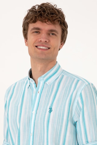 U.s. Polo Assn. Erkek Aqua Gömlek Desenli 50306331-vr007 Aqua