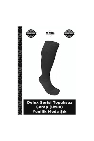Grey Cat Delux Serisi Topuksuz Çorap Uzun Yenilik Moda Şık Çok Renkli