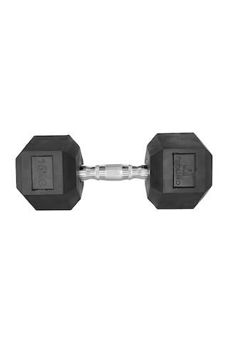 Rebuwo 15 KG 1 Adet Hex Dambıl Kauçuk Altıgen Dambıl Hex Dumbbell