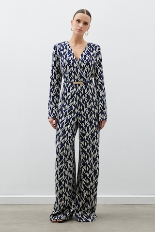 Sateen Desenli Saten Tulum - Lacivert