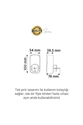 Premium Dijital Akım Korumalı Tekli Priz Tv Bilgisayar Led Göstergeli Ekran Çocuk 4000 Watt Güvenli