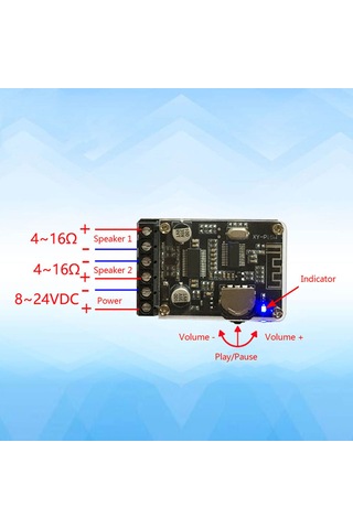 Lemestar Dijital Stereo Bluetooth Güçlendirici Kartı, 2 Kanal, 8-24v Dc, 15m Uzaklıkta Bağlantı, Volyum Kontrolü, Koruma Fonksiyonları, Kutu Olmadan