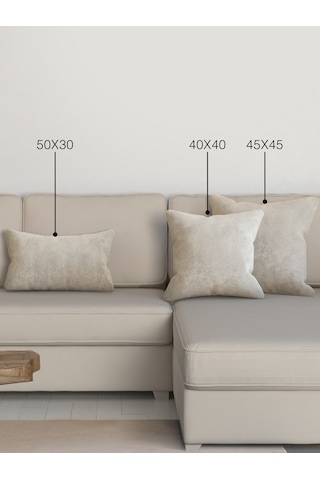 Br Perle Home Daily Series Ekru Rengi Kırlent Yastık Kılıfı Ekru