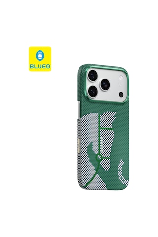 Apple Uyumlu iPhone 17 Pro Max Steed Woven Magsafe Aramid Fiber Premium Kılıf Yeşil