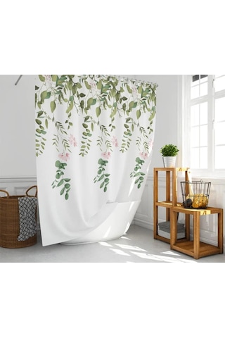 Banyo Perdesi 2x120x200 Çift Kanat Duş Perdesi Halka Hediyeli 7184 Çok Renkli