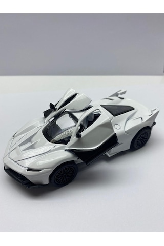 Oyuncak Araba Metal Sesli Işıklı Ferrari Çek Bırak Model Araç 12 Cm Beyaz Beyaz