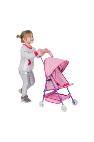 Baby Oyuncak Metal Bebek Arabası Oyuncak Puset Mor - Pembe