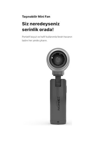 Xenon Smart Taşınabilir Şarjlı 5 Kademeli El Fanı 7 Saat Kullanım 14000 Rpm Sessiz Mini Vantilatör X6101
