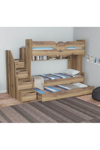 2Aevmoduler Mdf 3 Kişilik Ranza 1.Kalite