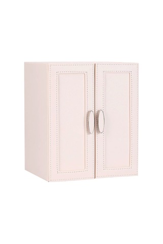 Dışı Deri İçi Kadife 5 Çekmeceli Takı Bijuteri Mücevher Kutusu Organizer Düzenleyici Krem İthal Ürün