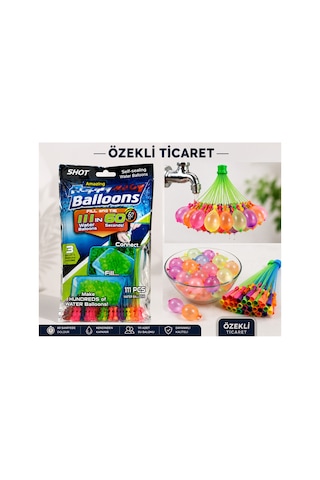 Su Balonu Kendinden Bağlamalı 111'li Set Şipşak Dolum Su Balonları Renkli Çok Renkli Çok Renkli Su Balonu Kendinden Bağlamalı 111'li Set Şipşak Dolum Su Balonları Renkli Çok Renkli Çok Renkli