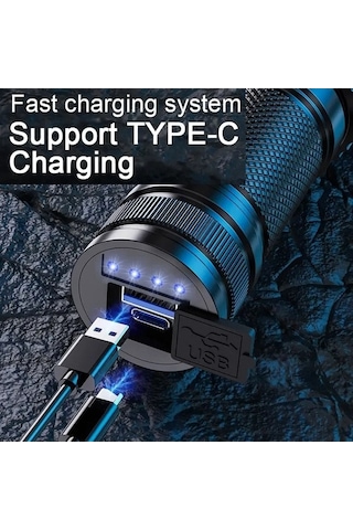 Ebitda Yüksek Parlaklık Lazer El Feneri, Teleskopik Zoom, Uzun Menzilli, Açık Hava Kamp El Feneri Çok Renkli