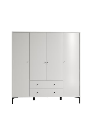 Focus White 4 Kapaklı,2 Çekmeceli Dolap/gardırop %100mdf
