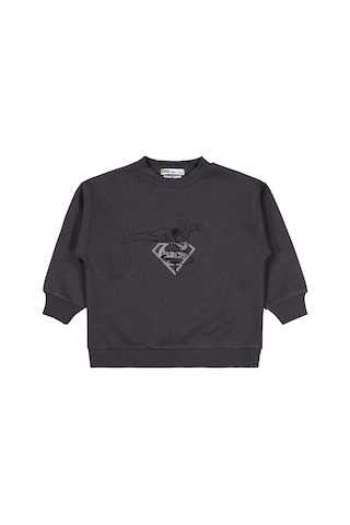 Superman Logo Baskılı 2-5 Yaş Sweatshirt - Gri Antrasit