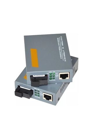 Fiber Optik Media Converter 10/100/1000M Sm 25Km Tek Core Set