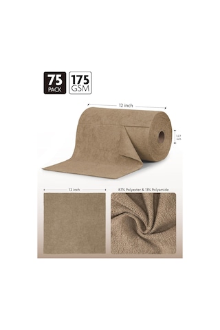 Çok Amaçlı Rulo Mikrofiber Temizlik Bezi 30x30 75 Yapraklı Kahverengi Kahverengi