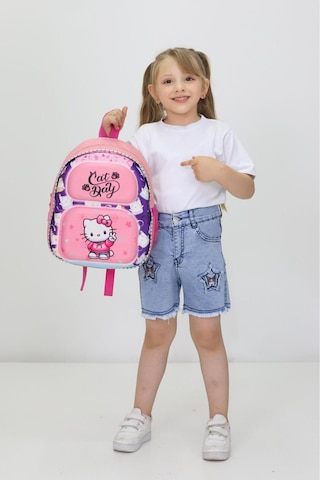 Hello Kitty Temalı Sevimli Ve Şık Ortopedik Anaokul Ve İlkokul Çantası Pembe2