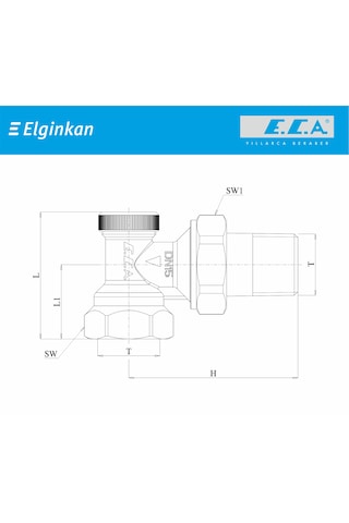 Eca Radyatör Geri Dönüş Valfi Köşe 1/2"