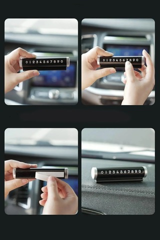 Metal Kasa Araç İçi Park Telefon Numaratörü Çevirmeli Oto Cam Fosforlu Parkmatik Kart