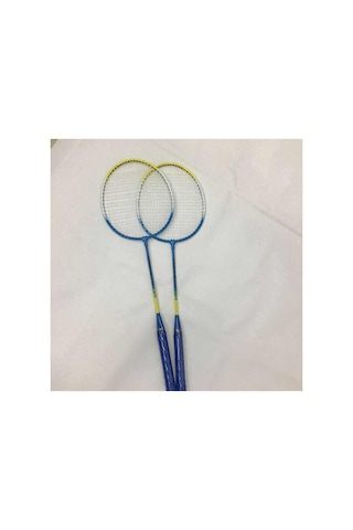 2 Adet Badminton Raketi Ve Çantası + Badminton Topu Deluxe Yüksek Kalite Set Mavi Renk