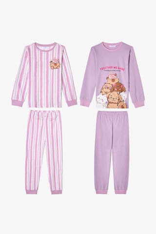 Penti Kız Çocuk Capy Community Pamuklu Uzun Kollu 2li Pijama Takımı Çok Renkli