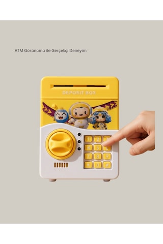 Otomatik Para Çeken Şifreli Çocuk Kumbarası, Sarı Renk