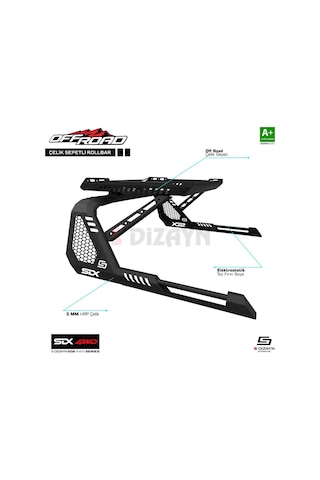 S-dizayn Sdx 4wd Off Road Ford Ranger 4 Sepetli Çelik Roll Bar V1 2023 Üzeri