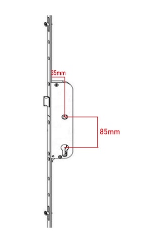 Aletçantam Pvc Pimapen 85mm Kilitli İspanyolet Balkon Kapı Kilidi - 180cm