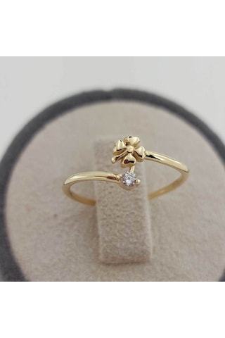 Altınbeyı Mini Taşlı Altın Yüzük 14 Ayar 1.24 Gram Abyyzk0127