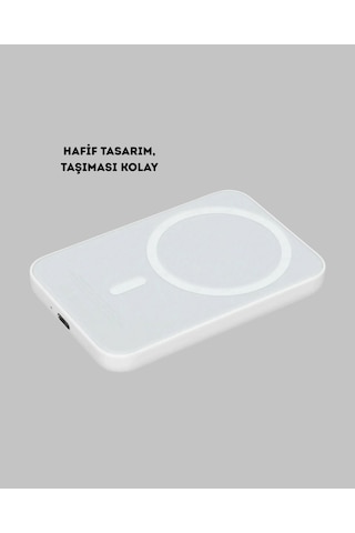 5000mah Manyetik Powerbank iPhone Uyumlu Serisi İçin Taşınabilir Kablosuz Şarj Cihazı