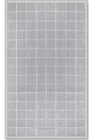 Grid Doğal Pamuklu 2'li Banyo Paspas Seti 60x100+50x60 Cm Gri Gri