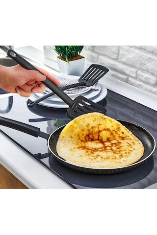 Pratik Yanmaz Yapışmaz Teflon Spatula - 220 Dereceye Dayanıklı Teflon Servis Sıpatulası 1 Adet