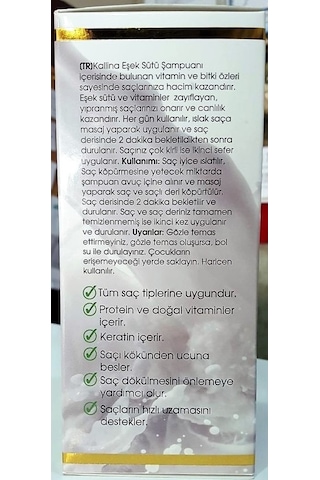 Kallina Saç Dökülmesine Karşı Eşek Sütü Şampuanı 350 ML