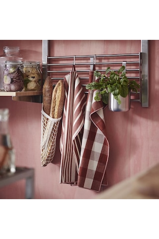 Ikea Kössebär 2'lü Mutfak Havlusu 45 X 60 Cm Beyaz - Gri - Kahverengimsi Kırmızı Çok Renkli