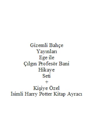 2. 3. Sınıf Hikaye Kitabı Seti Gizemli Bahçe Yayınları Ege ile Çılgın Profesör Bani Yeni + Kişiye Özel İsimli Harry Potter Kitap Ayracı