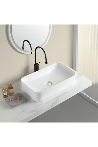 Ey-4730mb Mat Beyaz Tezgah Üstü Lavabo