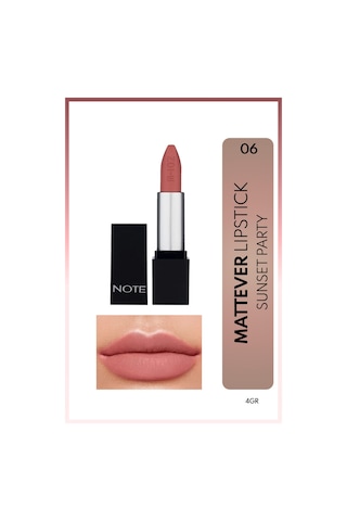 Note Cosmetique Mattever Lipstick Yarı Mat Saten Bitişli Ruj 06 Sunset Party - Pembe