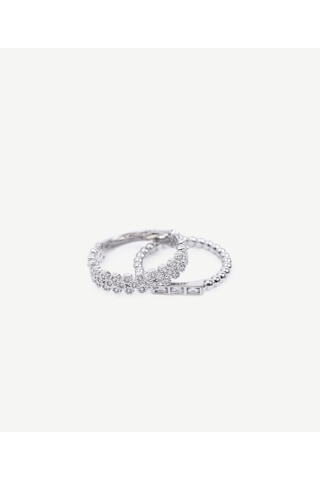 Yargıcı Cam Taş Detaylı Yüzük Seti 25kkbj8178x 005 Renkli