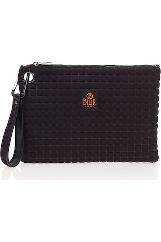 Bilik Deri Siyah Kumaş Kadın Portföy & Clutch Çanta Melis