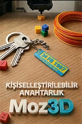 Kişiye Özel Sarı Lacivert Plaka Anahtarlık