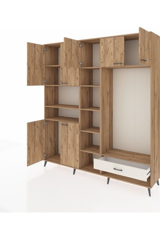 Hyperion Dolap 11 Raflı Tek Çekmeceli 7 Kapaklı 220x44x243 Çam-çam/aytaşı Atlas Çam/aytası