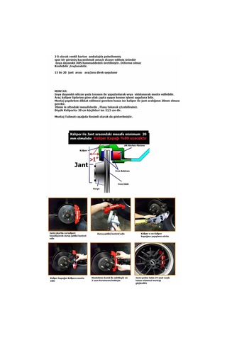 Alfa Romeo 145 Uyumlu Brembo Beyaz Kaliper Kapağı 4 Parça Ön Arka Set