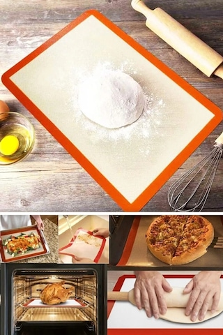 Büro Ev Ofis Mutfağı İçin 30x40cm Silikon Yanmaz Yapışmaz Hamur Açma Pişirme Matı