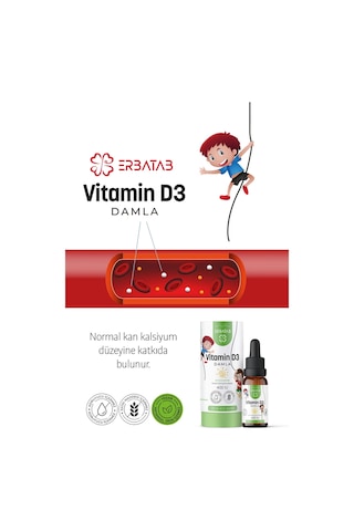 Erbatab Kids Vitamin D3 400 Iu Damla 20 ML