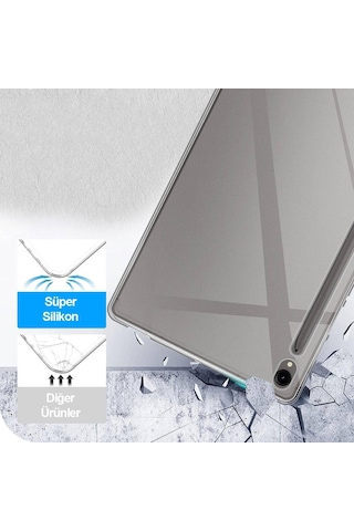 Galaxy Tab S9 Kılıf Uyumlu Zore Tablet Süper Silikon Kapak-renksiz Tablet Kılıfı
