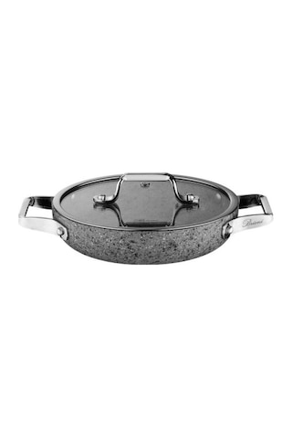 Brioni Stone-age 7 Parça Çizilmez Yanmaz Yapışmaz 18cm 20cm 22cm 3'lü Sahan Omlet Seti Gri