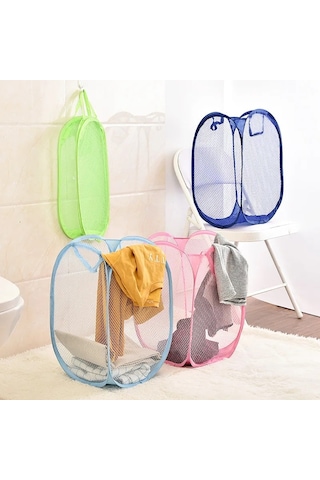 Katlanır Oyuncak Filesi Çamaşır Sepeti Çok Amaçlı Kirli Sepeti Xl Çok Renkli